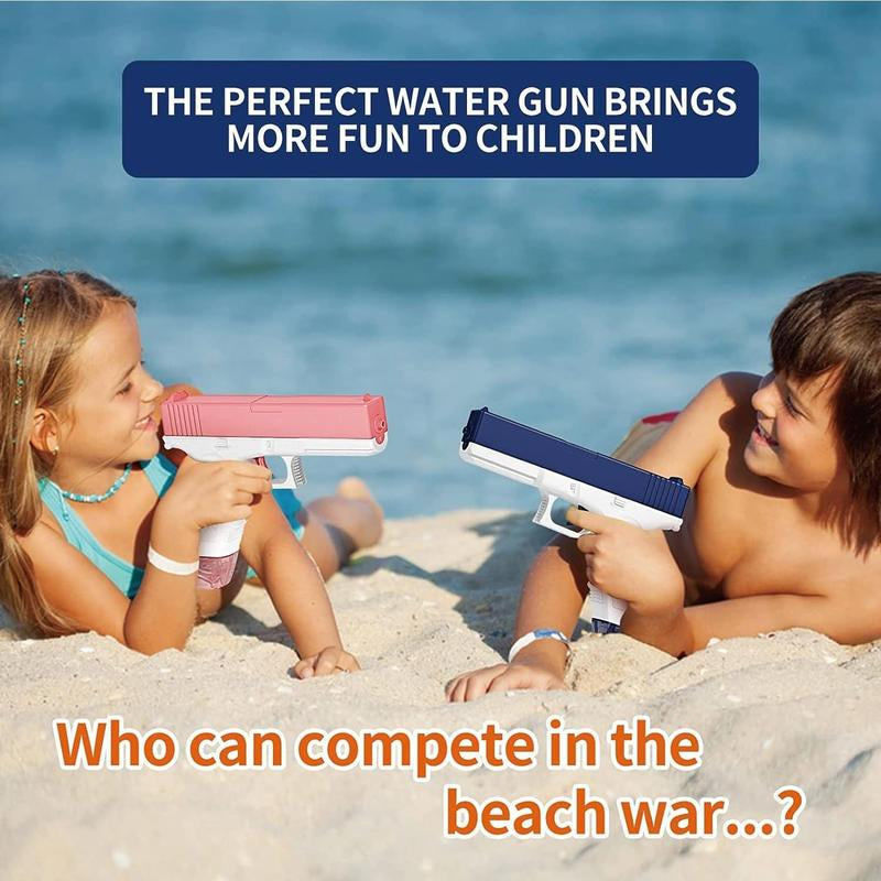 2Pcs Automatic Water Gun, Rechargeable Automatic Water Gun for Adults and Children, 32 Feet Long Range Water Gun, Beach Pool Outdoor Toy Gift, 3 Super Capacity Water Gun Magazines, Blue