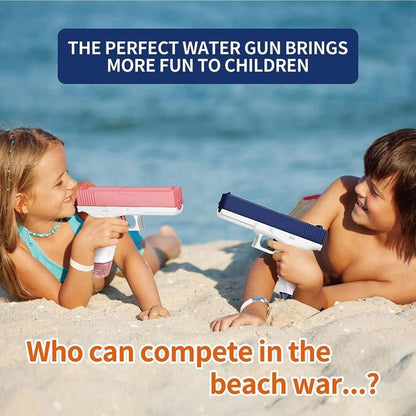 2Pcs Automatic Water Gun, Rechargeable Automatic Water Gun for Adults and Children, 32 Feet Long Range Water Gun, Beach Pool Outdoor Toy Gift, 3 Super Capacity Water Gun Magazines, Blue